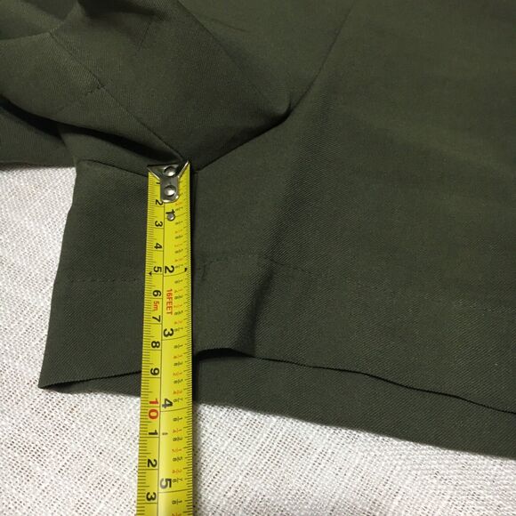 A New Day Paperbag Shorts Size L Tie High Waist Olive Green Wide leg  Boho - Picture 9 of 10